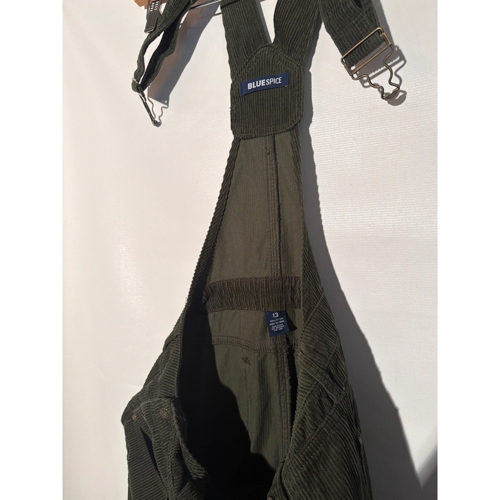 Old Navy Women's Corduroy Overalls Size 4 Dark Green Charcoal Slim Leg - Picture 3 of 5